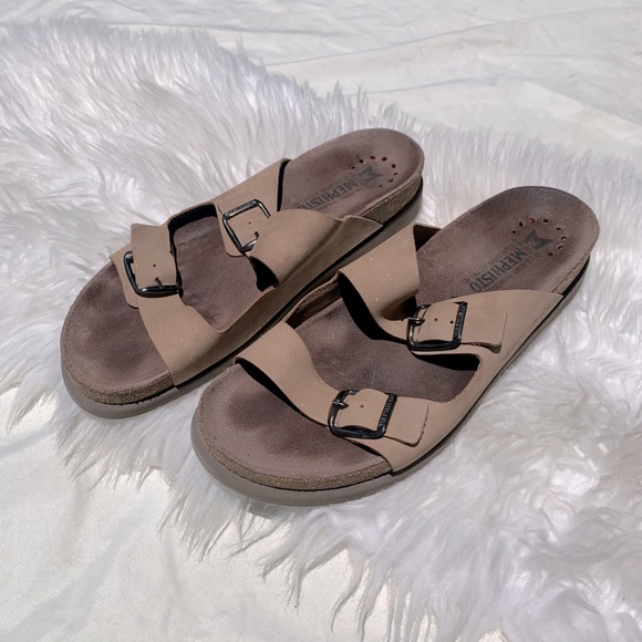 Mephisto Shoes Mephisto Leather Cork Footbed Reflex Sandals Poshmark